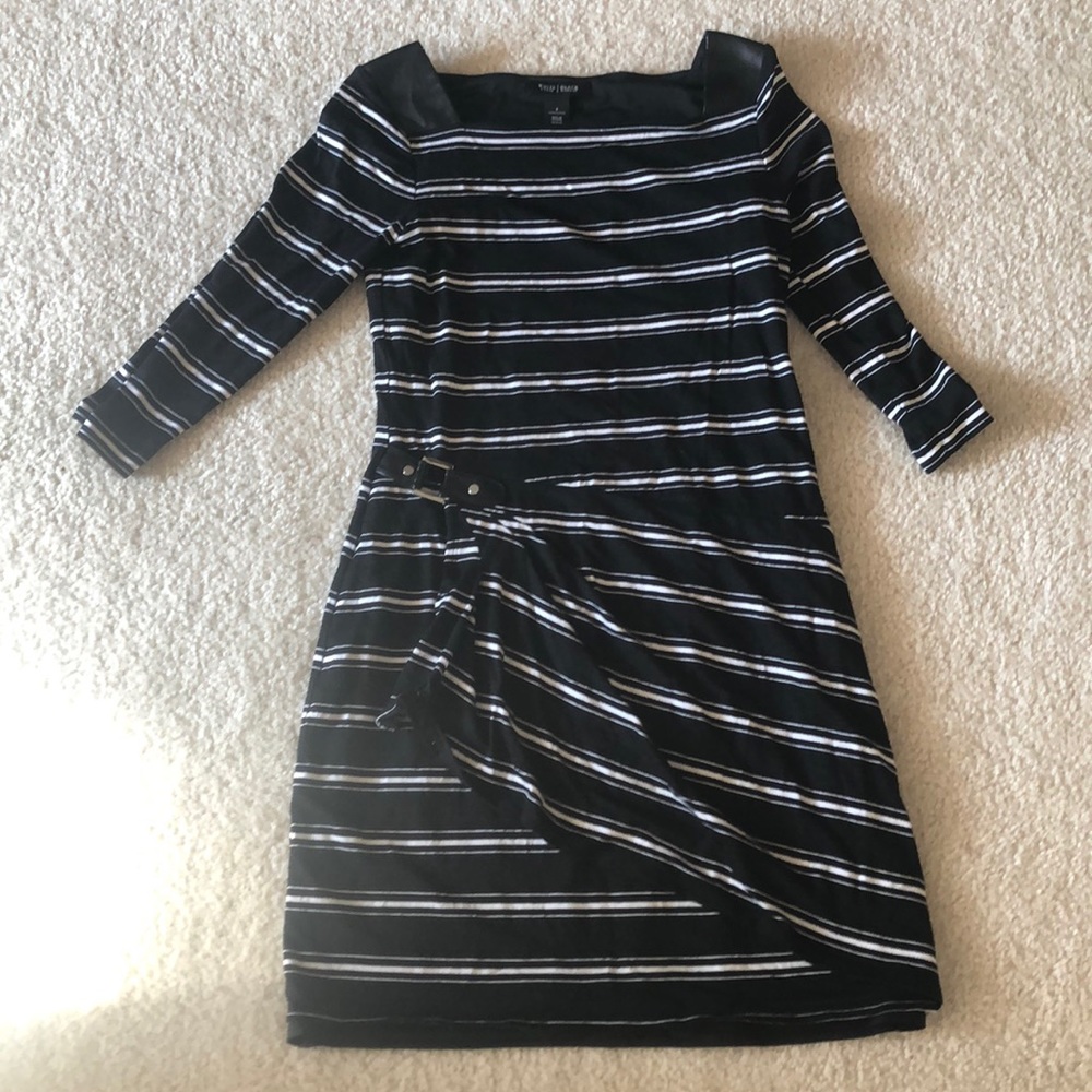 Black striped dress